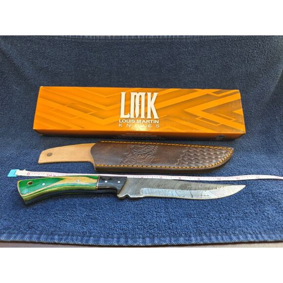 Hunting Bowie Knife 11.75 Inch Custom Forged Damascus Blade LMK Knives #9633 - Picture 1 of 8